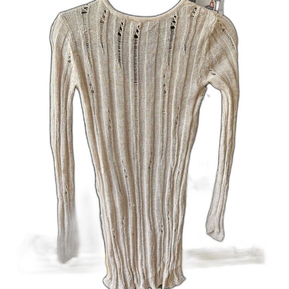 GUESS Women's Mesh Knit Stitch Dress XS off white b29 - Picture 5 of 5